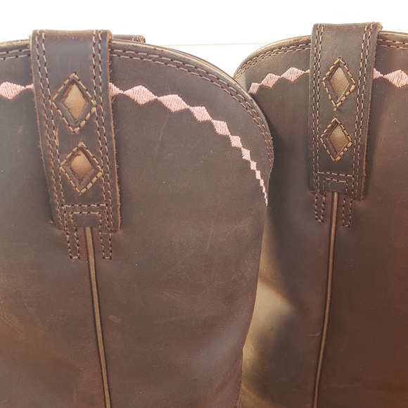 🌟SEE NEW LISTING🌟🌸💕Ariat Unbridled Roper •Ranchero Leather Cowgirl Boot• - Picture 11 of 16